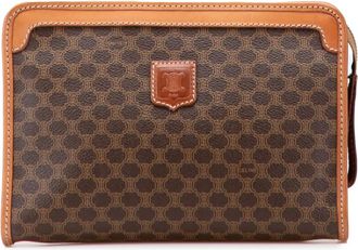 Celine Clutch Macadam in tela cerata 2005 - Marrone