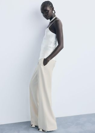 Mango Pantaloni diritti vita media grezzo - Donna - 38 - MANGO