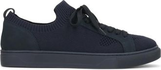 Kazar marineblauwe sneakers van stof en nubuck met trekkoord - Heren - Sneakers - Blauw - 42 EU - Schoenen