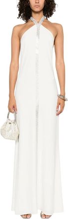 Taller Marmo White Halter Neck Full Length Dress