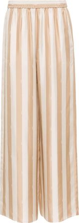 Fendi Pequin-stripe silk palazzo pants - women - Silk - 38 - Neutrals