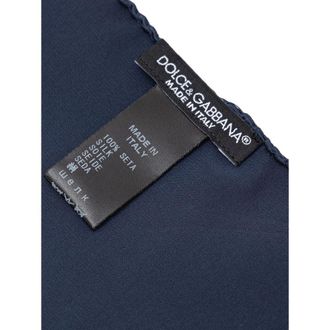 Dolce & Gabbana Mens Blue Silk Pocket Square Accessory