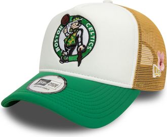 New Era Boston Celtics Trucker Cap NBA Floral Embroidery Adjustable hat Basketball Summer White Green
