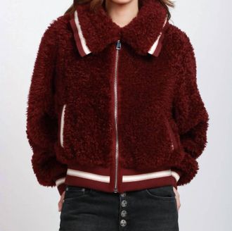 Essentiel Iwill Faux Fur Jacket In Margot Mauve