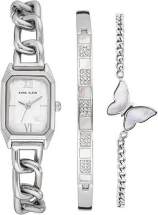 Anne Klein Quartz White Dial Ladies Watch and Bracelet Set AK/3943SVST