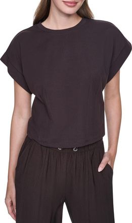 DKNY Crop Shoulder Crop T-Shirt in Tobacco at Nordstrom Rack, Size X-Small