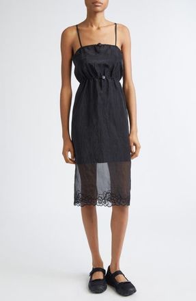 Cecilie Bahnsen Barr Liquid Myrtia Midi Dress in Black at Nordstrom, Size 2 Us