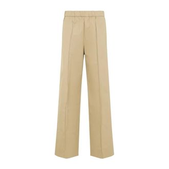 Jil Sander Dames, Broeken, Beige, Maat: XS Katoen