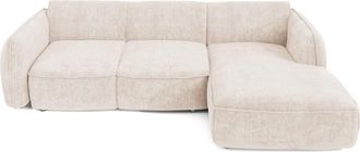 Sia Home Sof&aacute; cama esquinero derecho 4 plazas terciopelo tramado crema