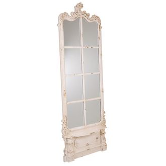 Wanderlust Deco Espejo De Madera Blanca 75x7x215