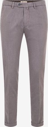 Bsettecento Chinohose aus Baumwolle in Fischgr&auml;tentextur