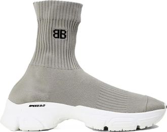 Balenciaga Schoenen, Dames, Grijs, 38 EU, Polyester, Speed 3.0 Knit Sneakers