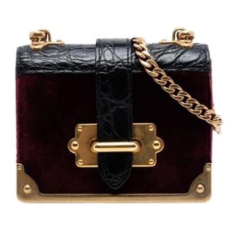 Prada Pre-owned Cahier Schoudertas - Dames - Pre-owned - Rood - Maat: ONE Size Leer