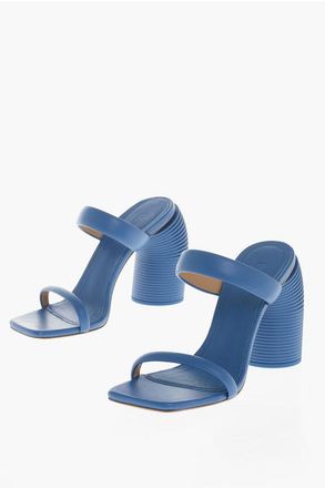 Off-white Leather Sandals With Decorative Spring-Shaped Heel 12cm size 36