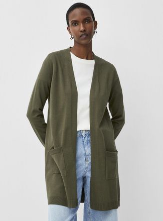 Contemporaine Womens Long flowy open Cardigan Sweater