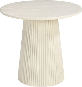 Moloo de centro redonda D50 cm de madera maciza marfil