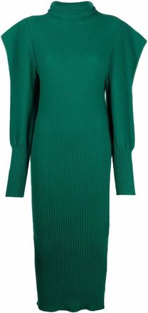 Philosophy di Lorenzo Serafini 0383 Abito Lana Lungo C/alto - Dames - Kleedjes - Groen - S - Wol - Kleedjes