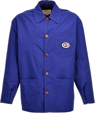 Gucci Jassen, Heren, Blauw, M, Stijlvolle Jas voor Modieuze Look