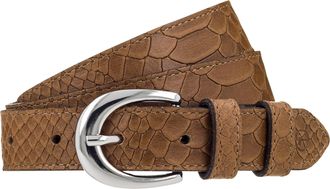 Tamaris Lederg&uuml;rtel TAMARIS, Damen, Gr. 100, camel, Rindsleder, gemustert, unifarben, G&uuml;rtel Lederg&uuml;rtel, 2,5 cm breit, gemustert, Doppelschnalle