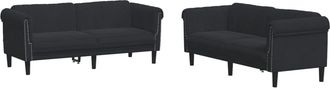 vidaXL Juego De Sof&aacute;s 2 Piezas Terciopelo Negro Vidaxl