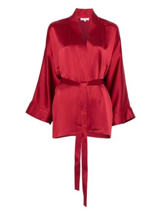 Antonelli Red Satin-Panel Kimono