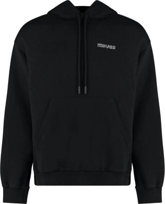 Marcelo Burlon Graphic Print Hoodie - Heren - Hoodies - Zwart - S - Katoen - Hoodies & sweatvesten