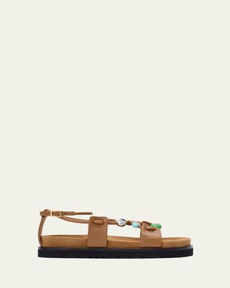 Loewe x Paulas Ibiza Anagram Pebble Bead Leather Sandals