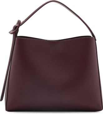 Mango Faux Leather Shopper Tote in Burgundy at Nordstrom