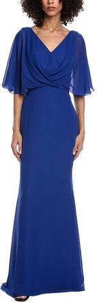 Rene Ruiz Chiffon Capelet Sleeve Gown