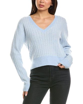 Brodie Ethereal Stitch V-Neck Cashmere Sweater