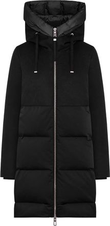 Duno Zwarte wollen pufferjas - Dames - Parka Jassen - Zwart - S - Wol - Jassen