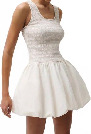 Pistola Denim Ilona Bubble Hem Dress In Soft White
