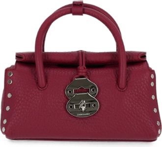 Zanellato Structured Burgundy Leather Handbag with Silver Turn-Lock Closure