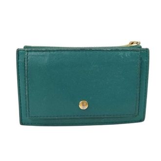 Bottega Veneta Intrecciato Green Leather Coin Purse/Coin Case (Pre-Owned)