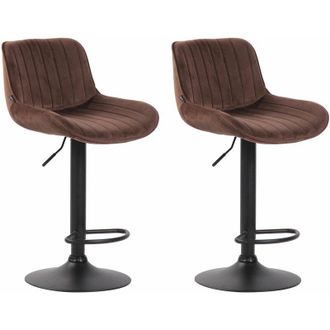 Clp Set di 2 sgabelli da bar Lentini Velvet marrone nero