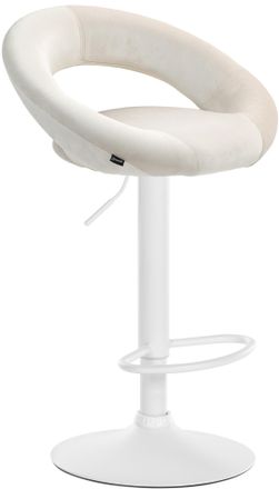 Clp Taburete De Bar De Terciopelo Olinda Crema Blanco