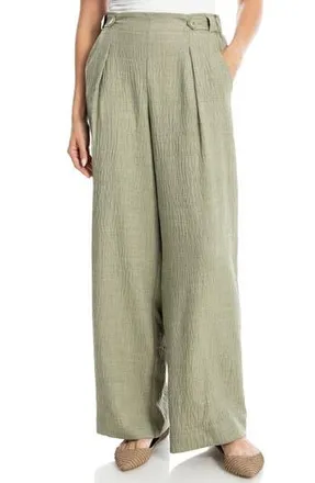Max Studio Pleated Woven Pants in Sage at Nordstrom Rack, Size X-Large