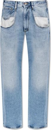 Maison Margiela Rechte Jeans met Contrasterende Zakken - Dames - Regular Fit Jeans - Blauw - 2XS - Katoen - Jeans