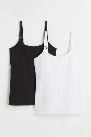 H&M MAMA 2er-Pack Stilltops - Schwarz/Weiss