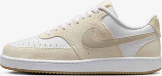 Nike Womens Court Vision Low Sneaker In Pale Ivory/white/gum Light/light Orewood Brown