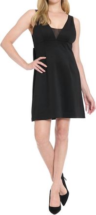 Maggy London A Line Mini Dress With Embellished Bow In Black