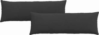 vidaXL Cojines De Sof&aacute; 2 Pcs Negro 120 X 40 Cm Tela Vidaxl