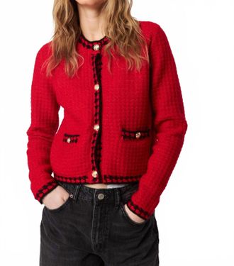 John & Jenn Benedict Cardigan In Crimson