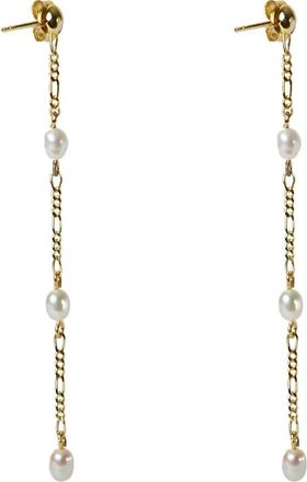 Argento Vivo Freshwater Pearl Station Drop Earrings in Gold at Nordstrom