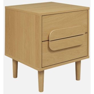 Sweeek Comodino vintage effetto legno 2 cassetti