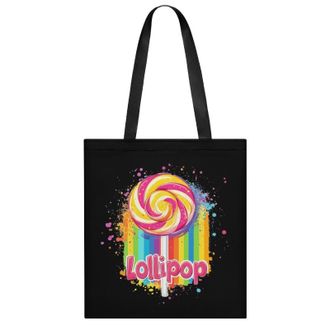 Generic Rainbw Lollipop Womens Tote Casual Shopping Bag Lightweight Shoulder Bags Hobos Handbag for Work Travel Daily 35x40cm