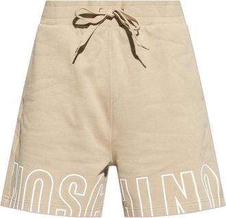 Moschino Logo Sweat Shorts - Heren - Korte Broeken - Beige - S - Katoen - Korte Broeken