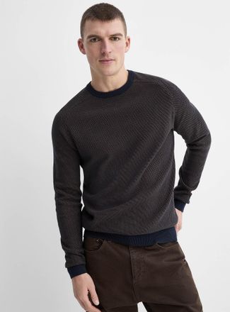 Le 31 Mens Piqué jacquard sweater
