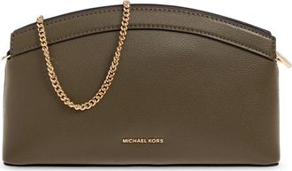 Michael Kors Tassen, Dames, Groen, ONE Size, Leer, Athena Kleine Leren Convertibele Clutch