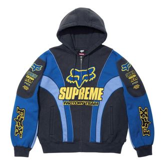 SUPREME x Fox Racing Zip Up Hooded Sweatshirt Navy FW25SW59-NAVY